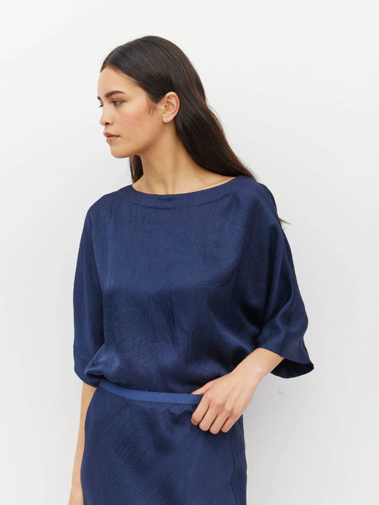Em Skirt (Soft Matte Satin) Navy Crush