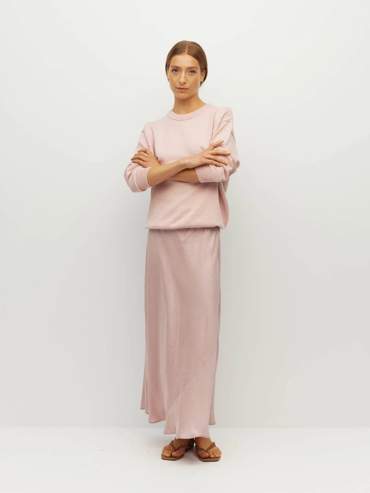 Em Skirt (Soft Matte Satin) Pale Pink Crush