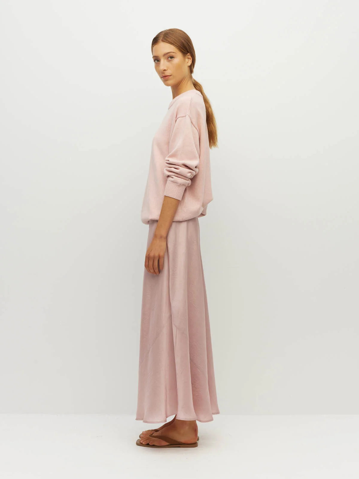 Em Skirt (Soft Matte Satin) Pale Pink Crush