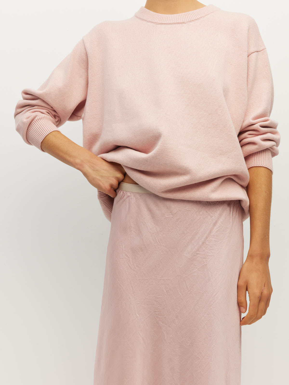 Em Skirt (Soft Matte Satin) Pale Pink Crush