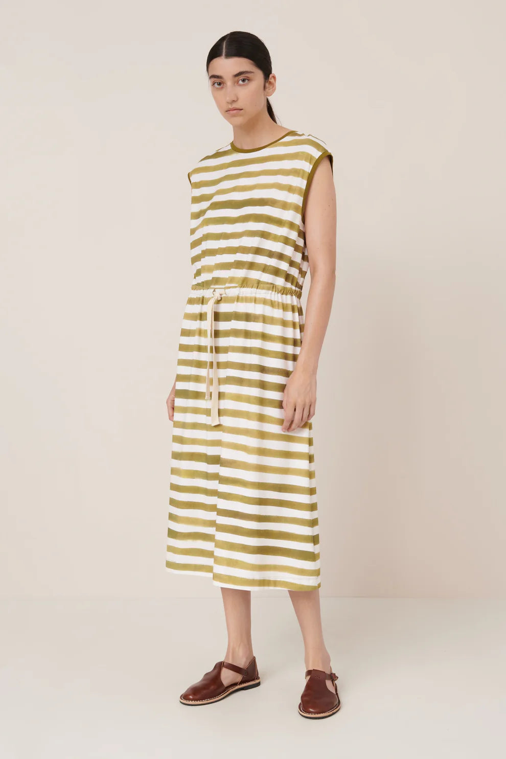 Wave Dress | Brushstroke Stripe