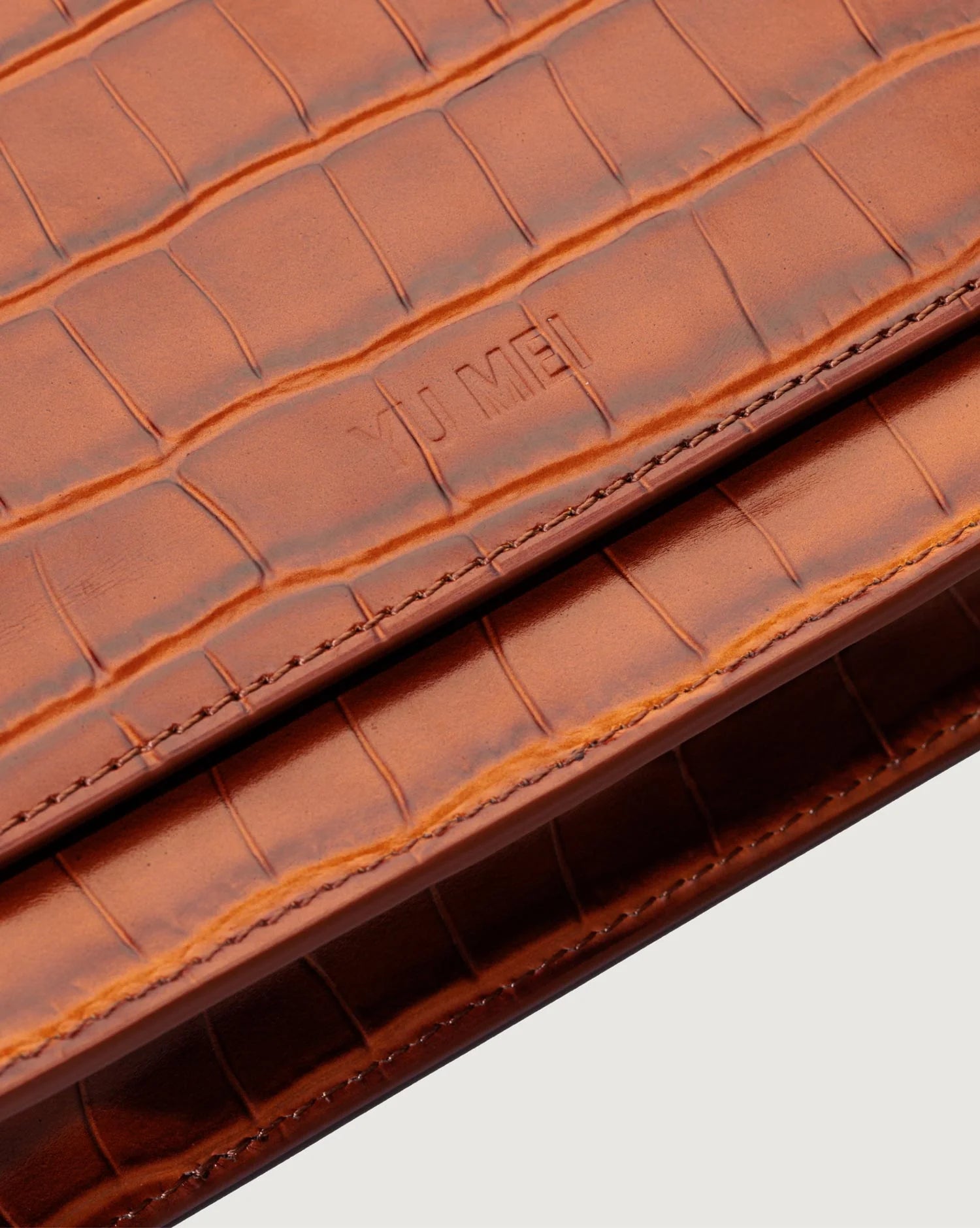 Yu Mei | Suki Clutch | Apricot Croc | Palm Boutique