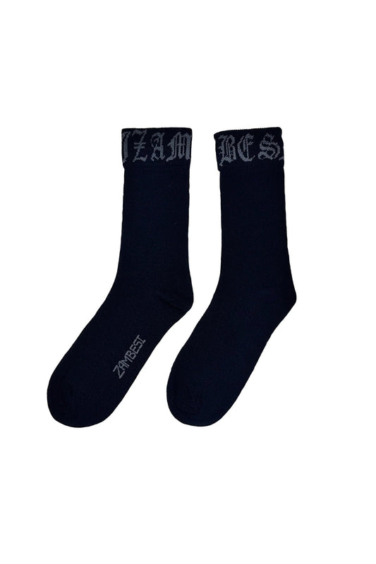 Zambesi | Merino Gothic Sox | Black/Steel | Palm Boutique