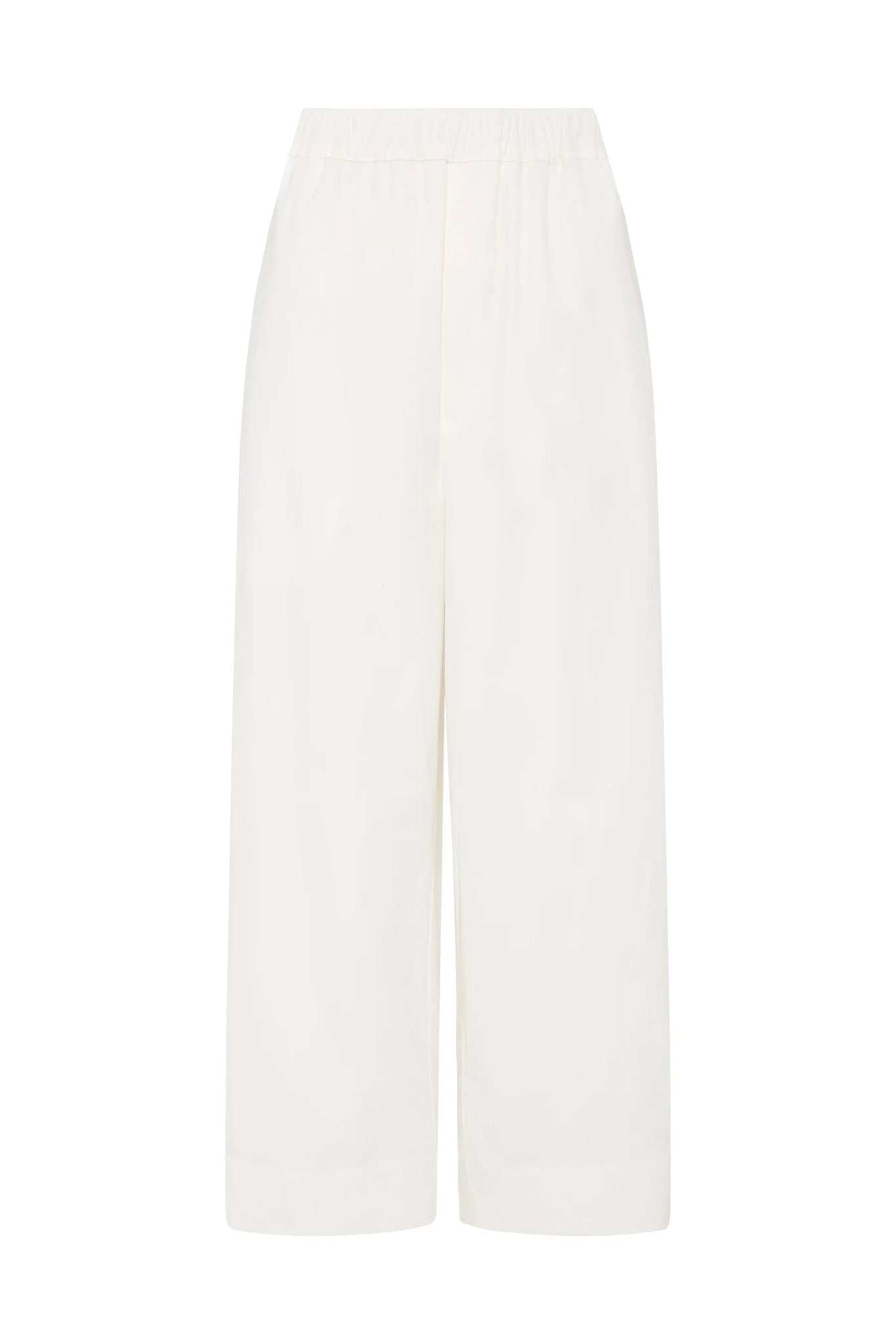 bassike | Canvas Pull On Wide Leg Pant | White | Palm Boutique