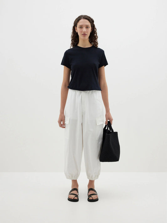 bassike | Cotton Canvas Cargo Pant | White | Palm Boutique