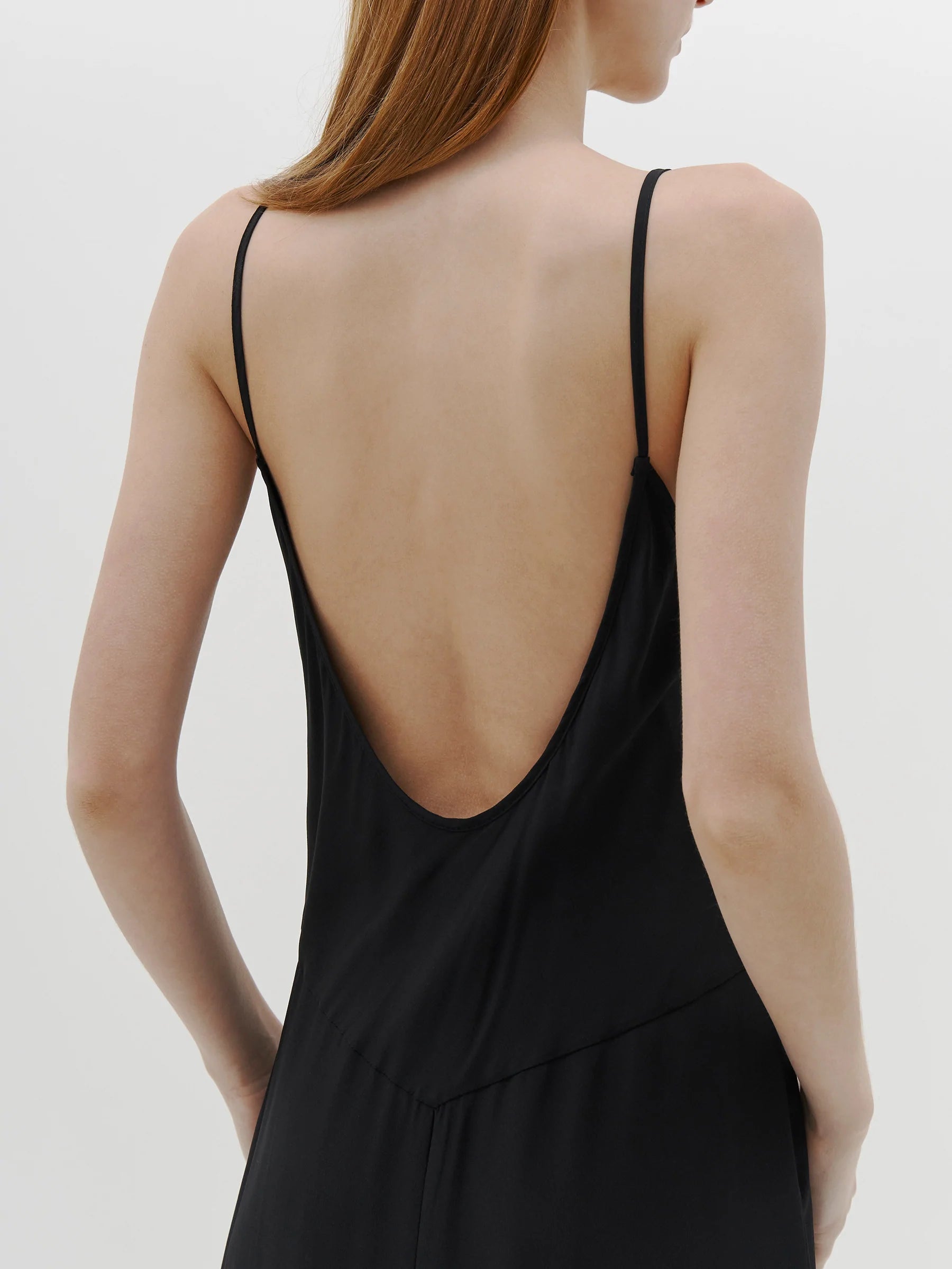 bassike | Silk longerline Slip Dress | Black | Palm Boutique