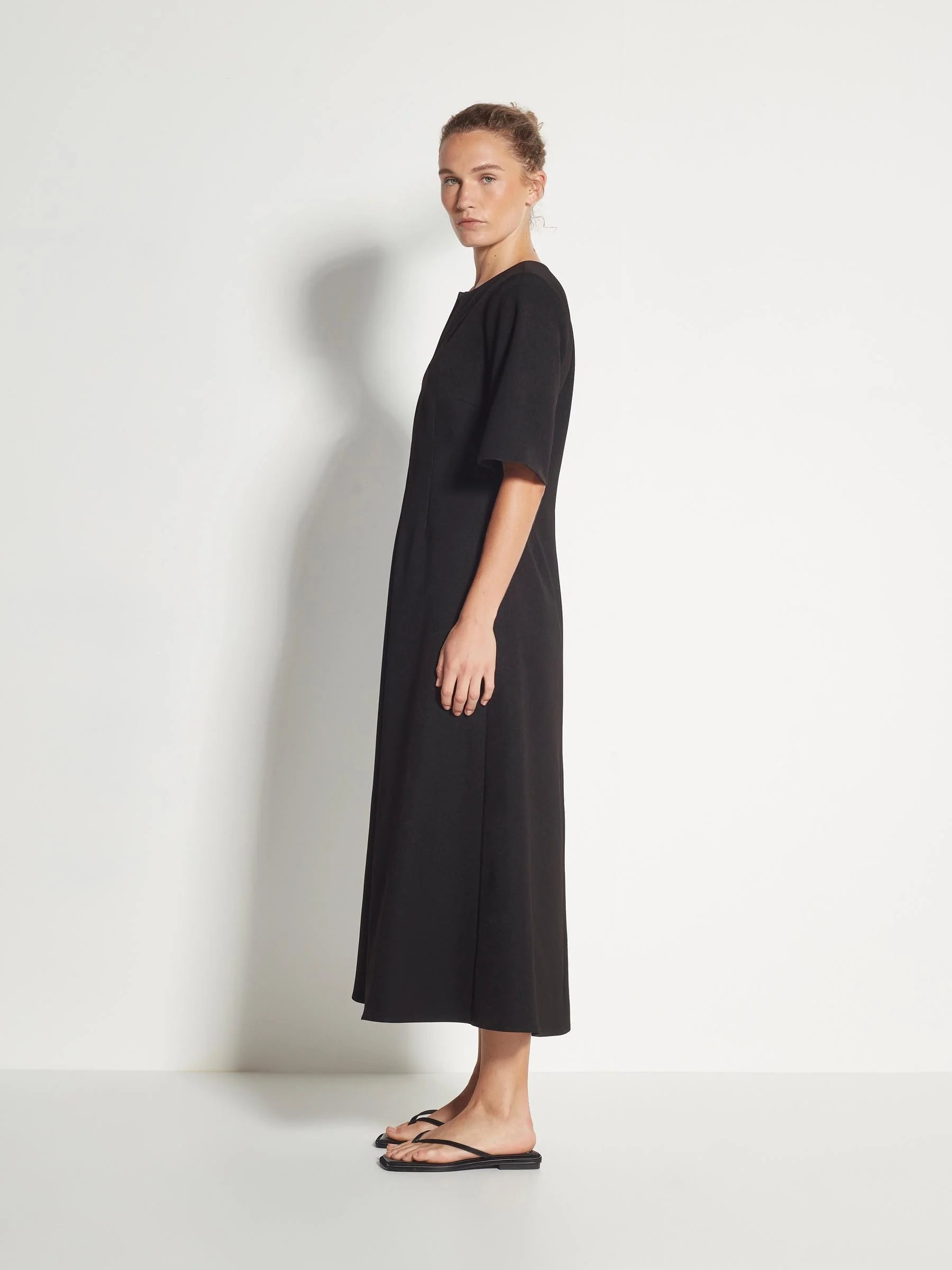 Juliette Hogan | Flinn Dress | Tech Twill Suiting Black | Palm Boutique
