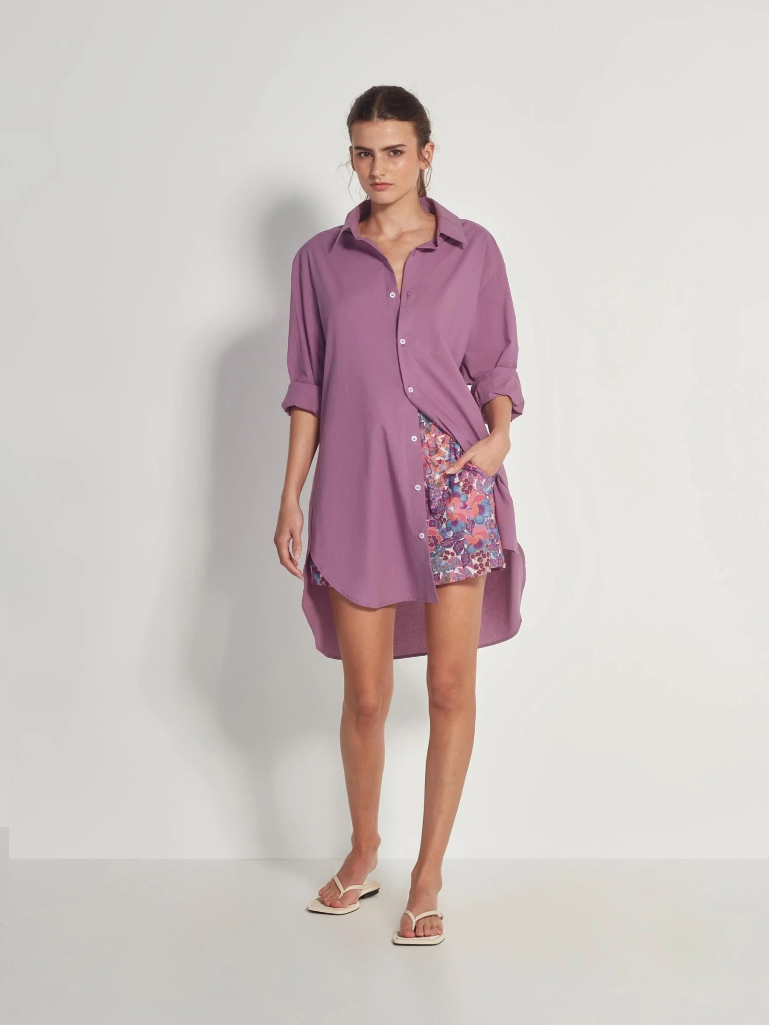 Juliette Hogan | Resort Shirt Washed Cotton | Purple | Palm Boutique