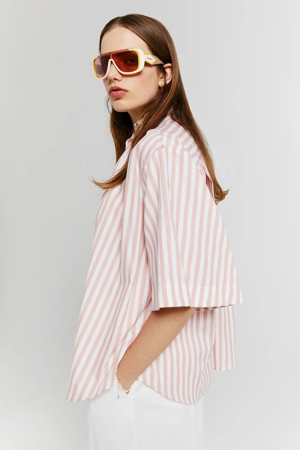 Karen Walker | Boaters Shirt | Pink White | Palm Boutique