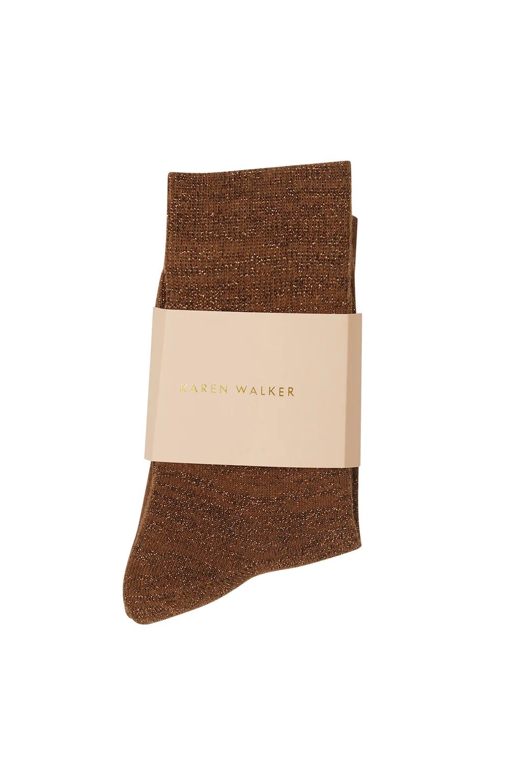 Karen Walker | Cotton Mix 2 Pack Socks | Chestnut/Glitter | Palm Boutique