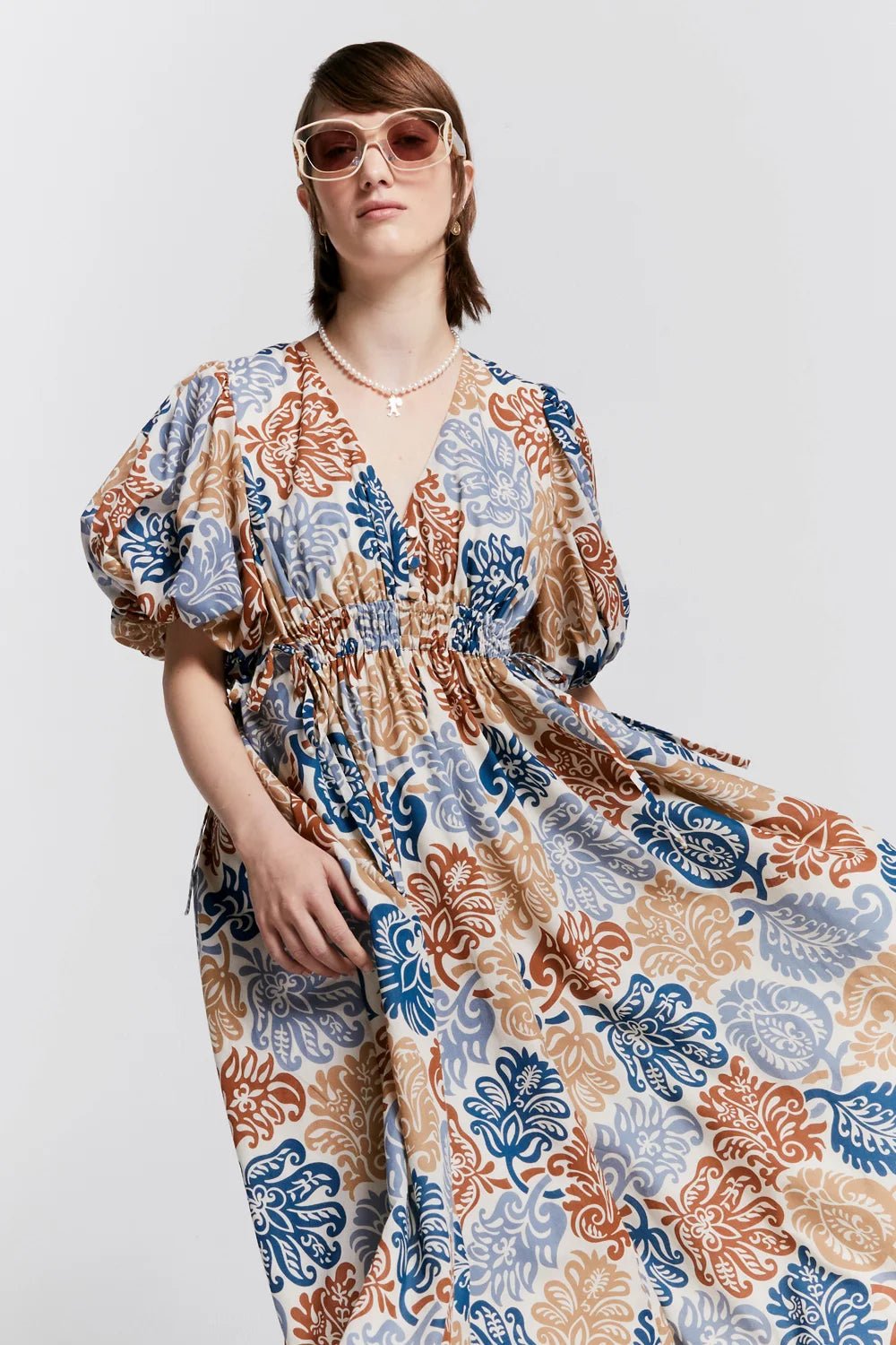 Karen Walker | Lakeside Organic Cotton Dress | Floral Sand | Palm Boutique