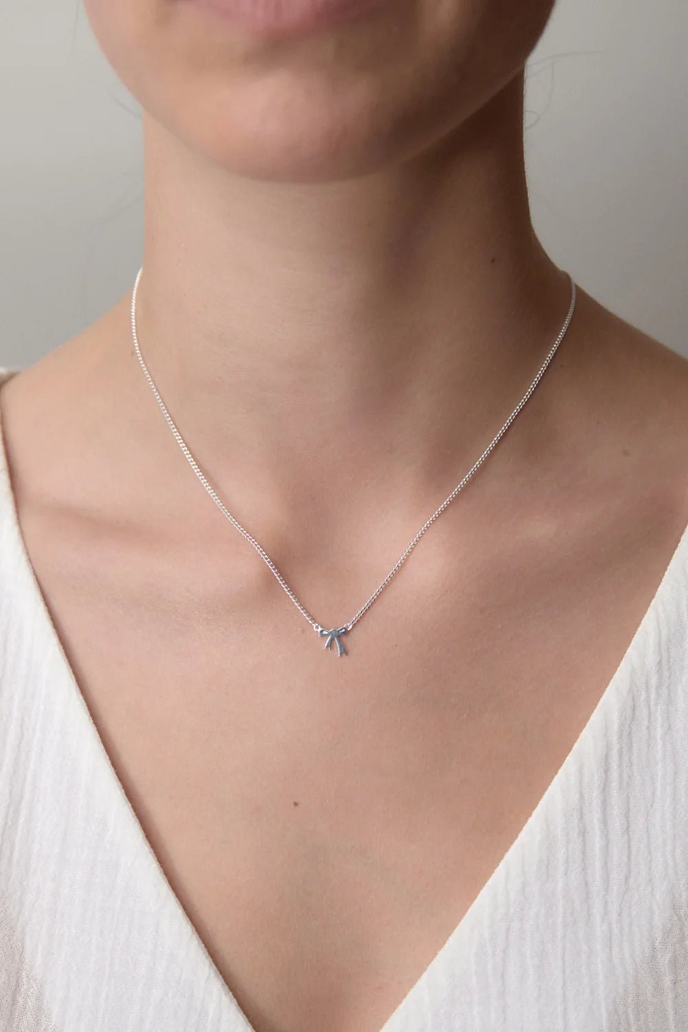 Karen Walker | Mini Bow Necklace | Silver | Palm Boutique