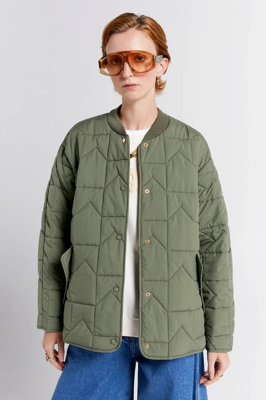 Karen Walker | Quilted Monogram Jacket | Olive | Palm Boutique