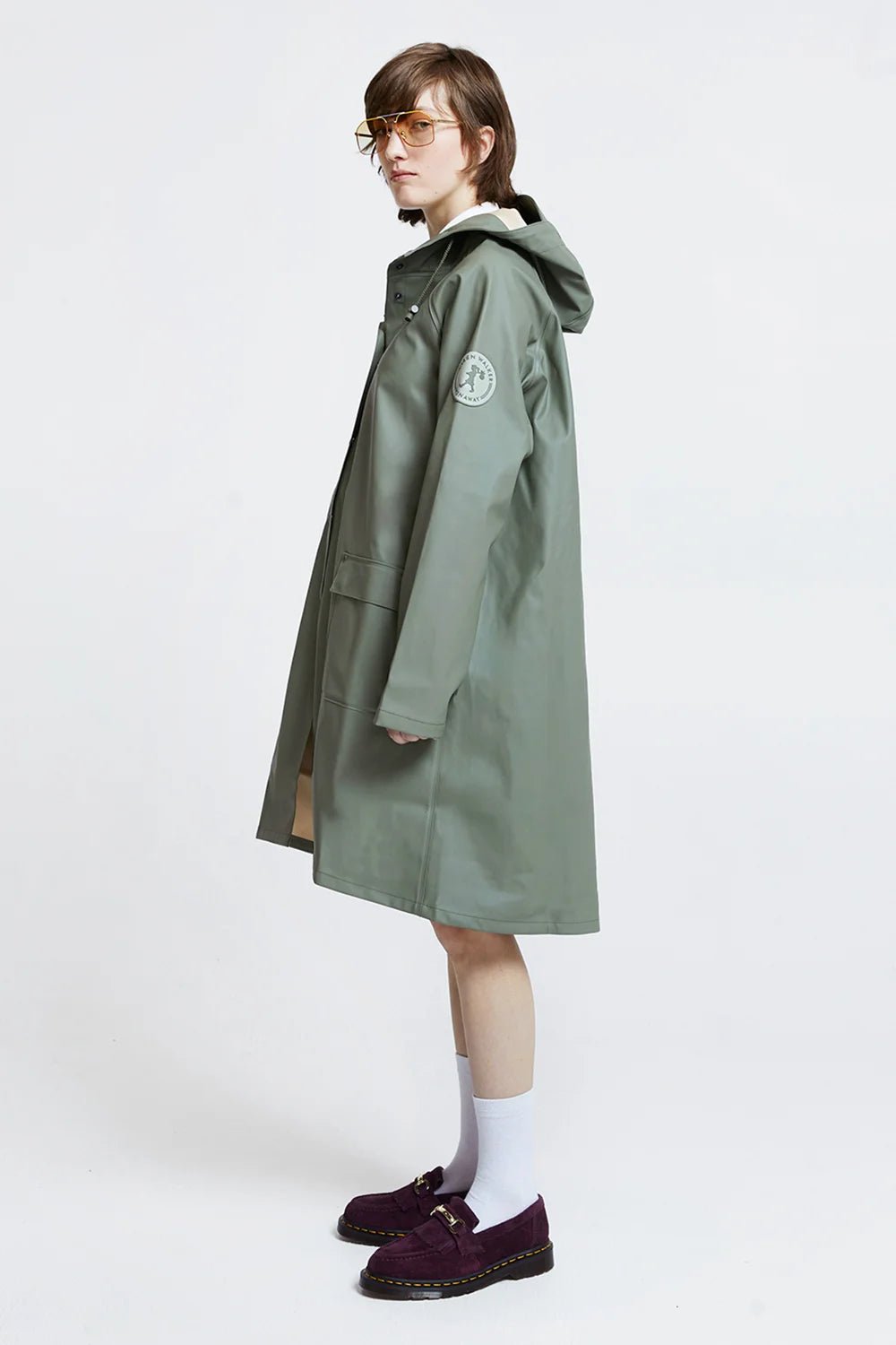 Karen Walker | Runaway Long Raincoat | Olive | Palm Boutique