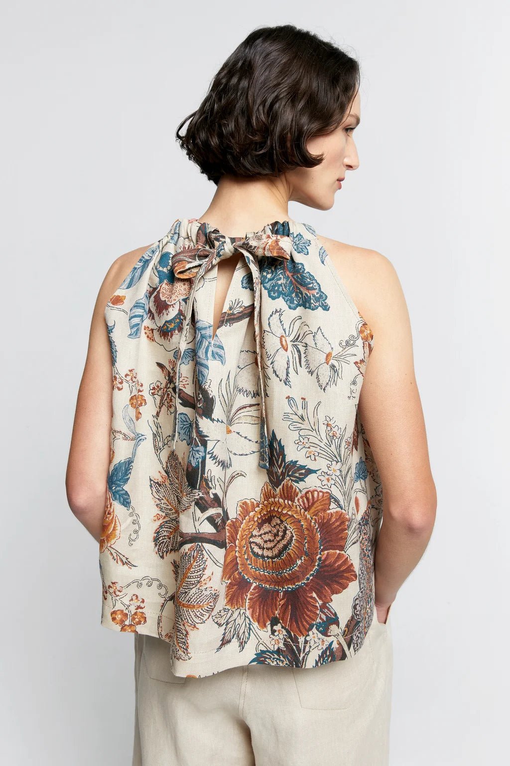 Karen Walker | Wardian Bow Back Top | Edwardian Floral | Palm Boutique