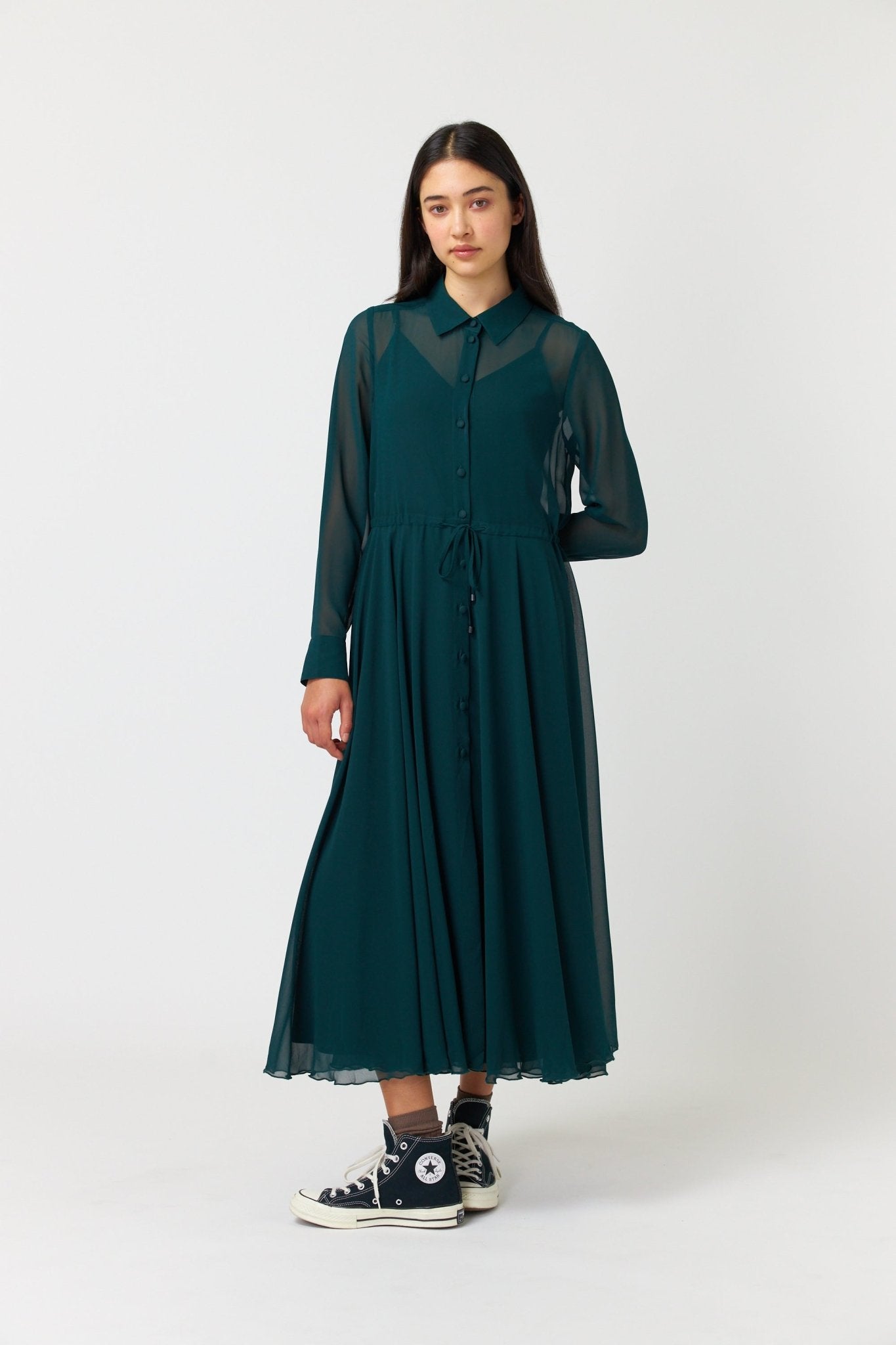 Kate Sylvester | Billowy Shirt Dress | Forest | Palm Boutique