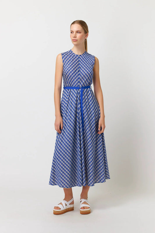 Kate Sylvester | Checked Dress | Blue Ivory | Palm Boutique