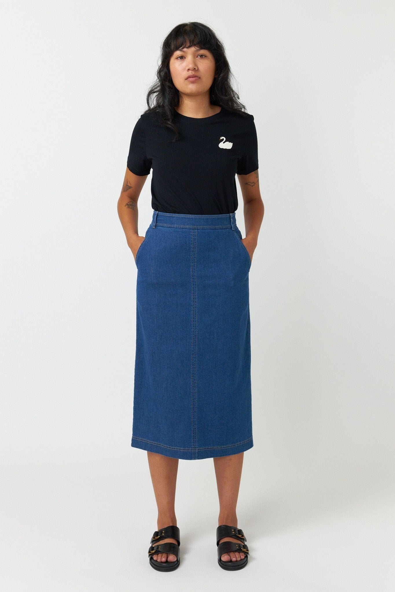 Kate Sylvester | Denim Skirt | Mid Blue | Palm Boutique
