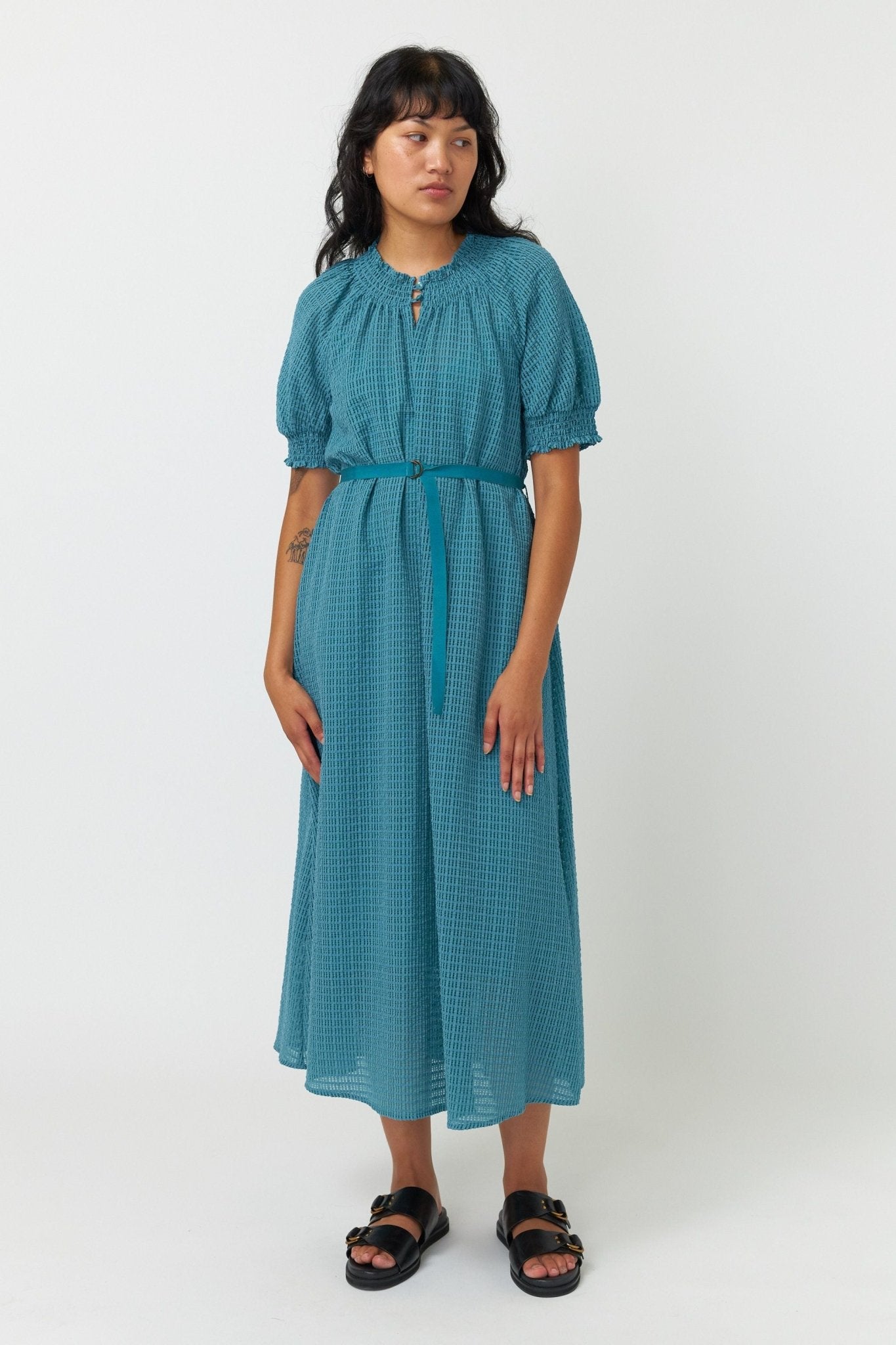 Kate Sylvester | Sheer Check Dress | Blue | Palm Boutique