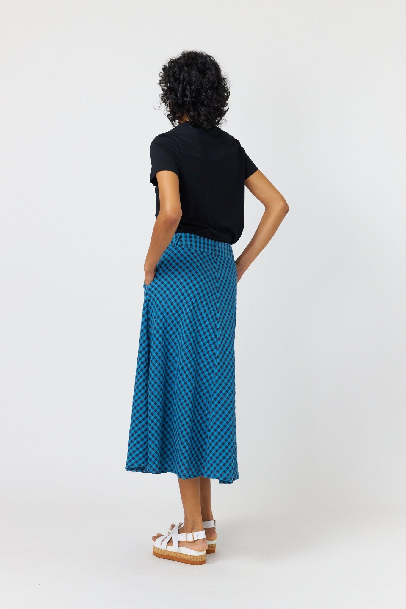 Kate Sylvester | Summer Check Skirt | Blue | Palm Boutique