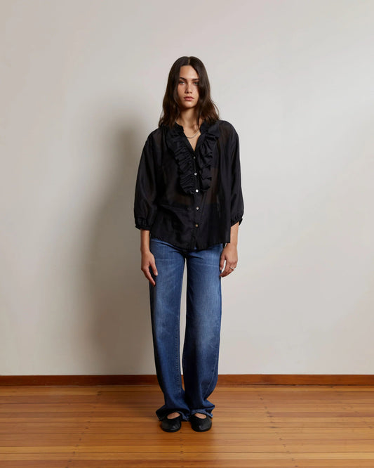 Mahsa | Jane Blouse | Liberty Silk Cotton Black | Palm Boutique