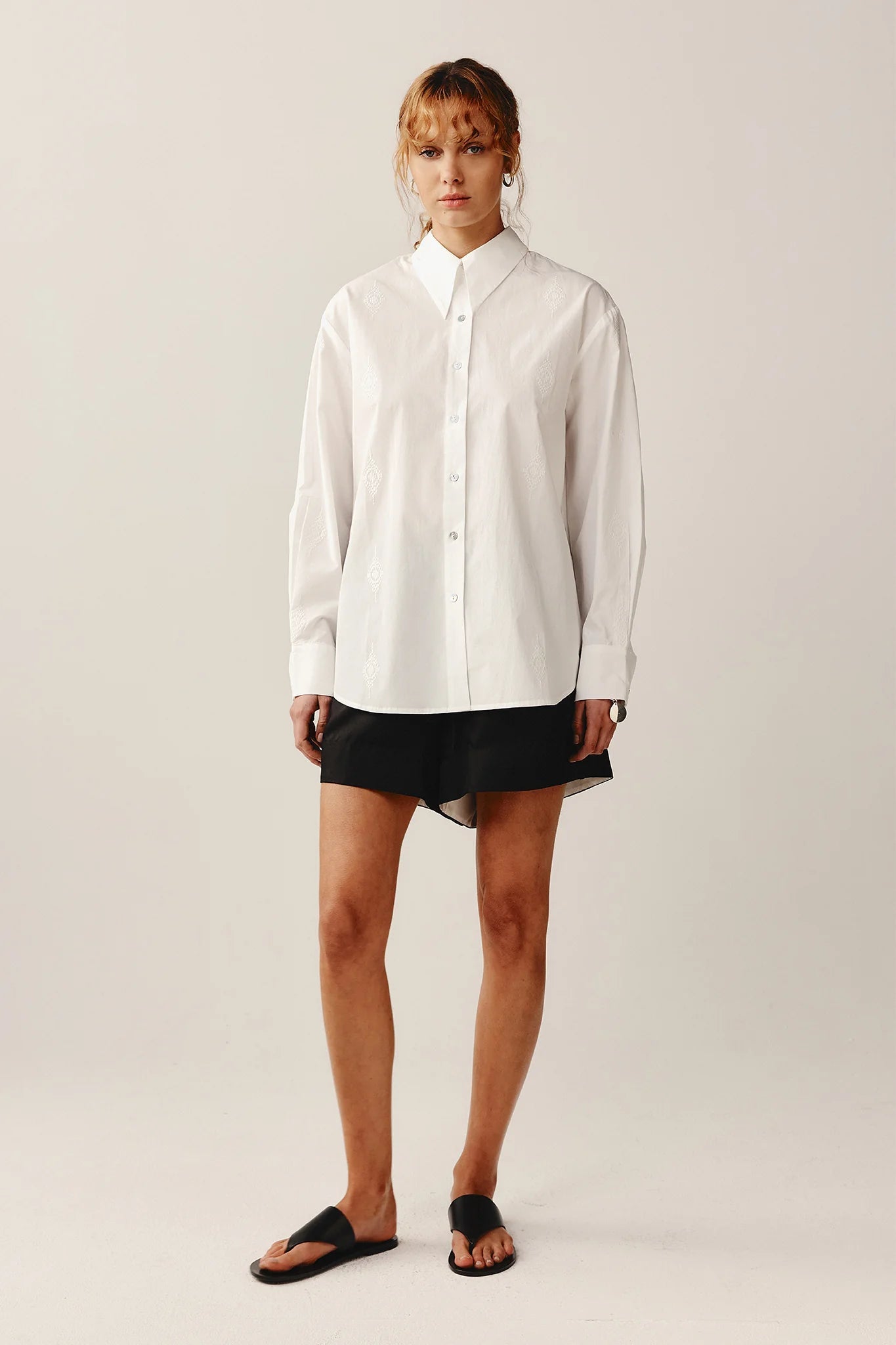 Marle | Thea Shirt | Ivory Embroidery | Palm Boutique