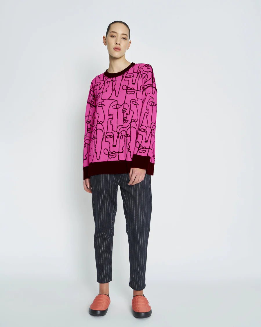 Newlands | Face Crew Sweater | Pink | Palm Boutique