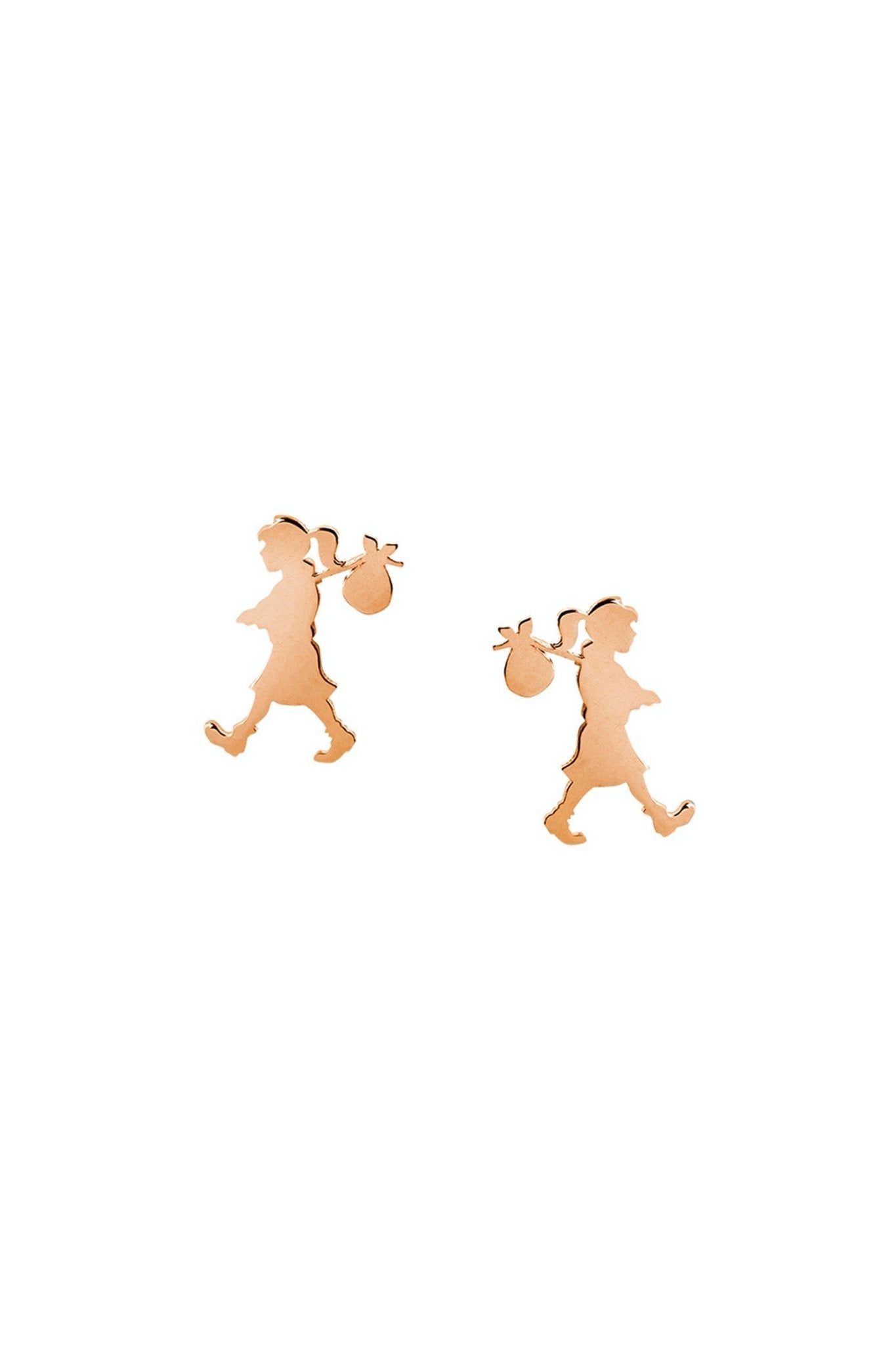 Karen Walker Jewellery | Runaway Girl Studs Rose Gold | Palm Boutique