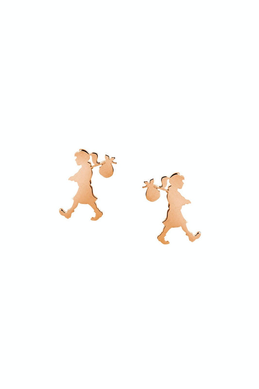 Karen Walker Jewellery | Runaway Girl Studs Rose Gold | Palm Boutique