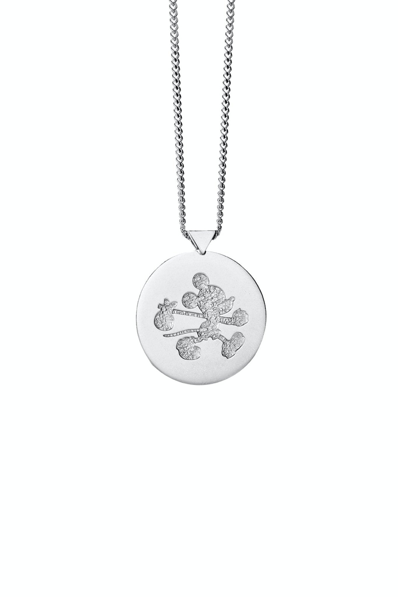 Karen Walker Jewellery | Runaway Mickey Stamp Necklace Silver | Palm Boutique