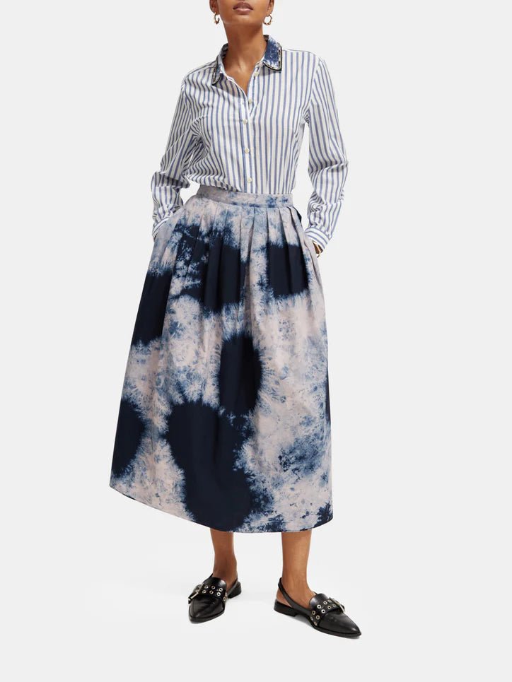 Scotch & Soda | Bleach Print Skirt | Ice Dye Navy | Palm Boutique