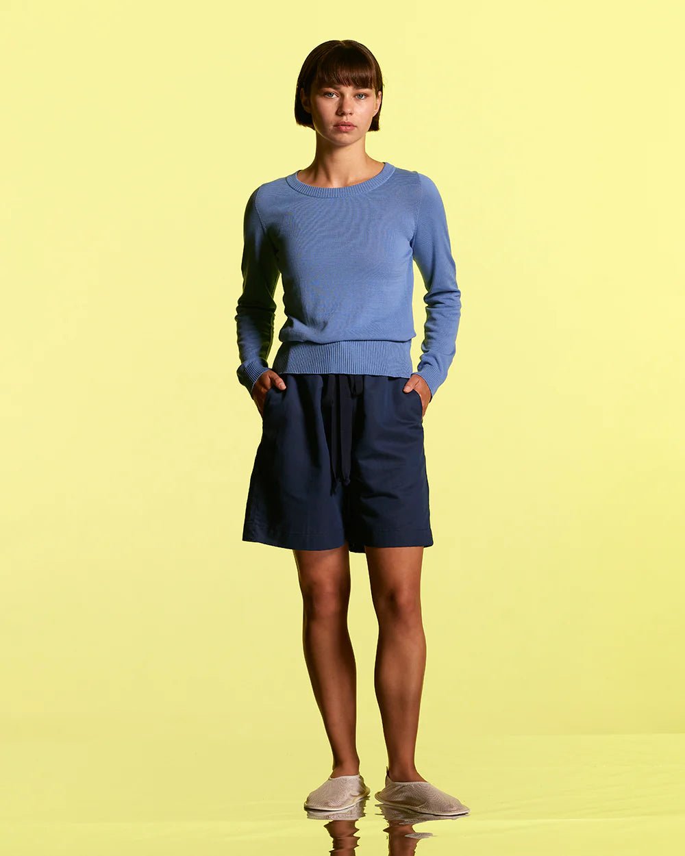Standard Issue | Cotton Crew Sweater | Azure | Palm Boutique