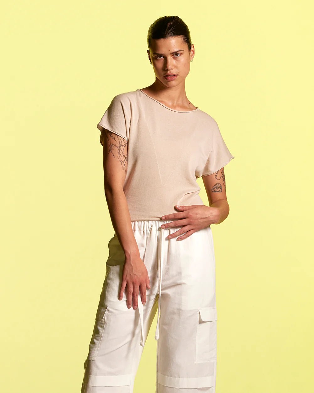Standard Issue | Cotton Draped Top | Oat | Palm Boutique