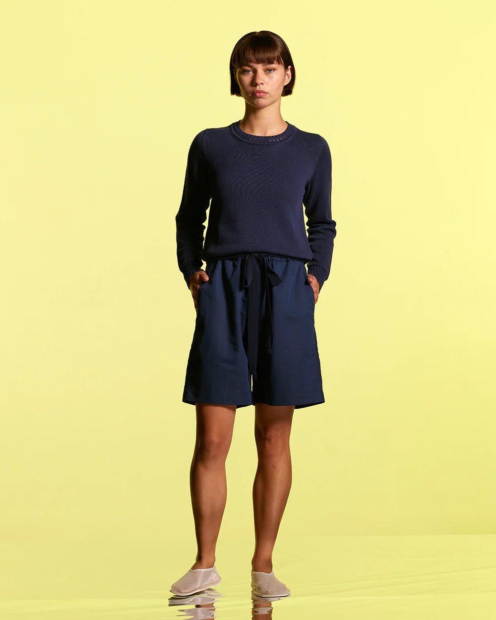 Standard Issue | Cotton Lattice Link Pullover | Woad | Palm Boutique