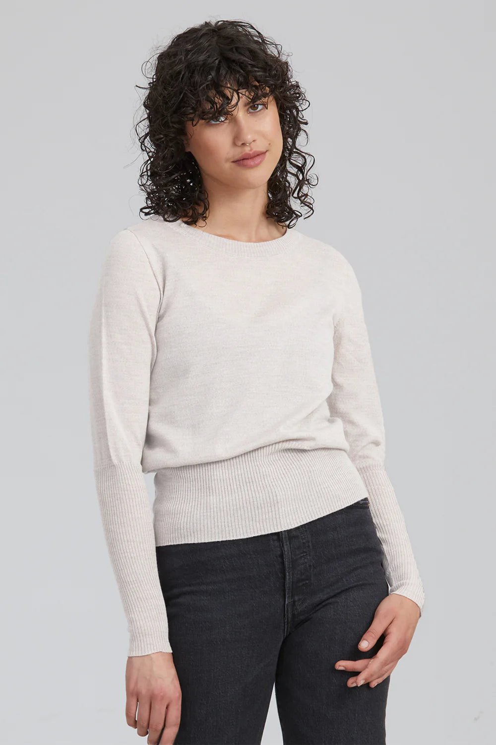 Standard Issue | Merino Long Rib Sweater | Alabaster | Palm Boutique