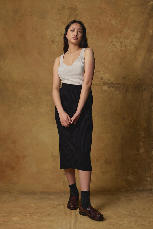 Standard Issue | Merino Rib Skirt | Black | Palm Boutique