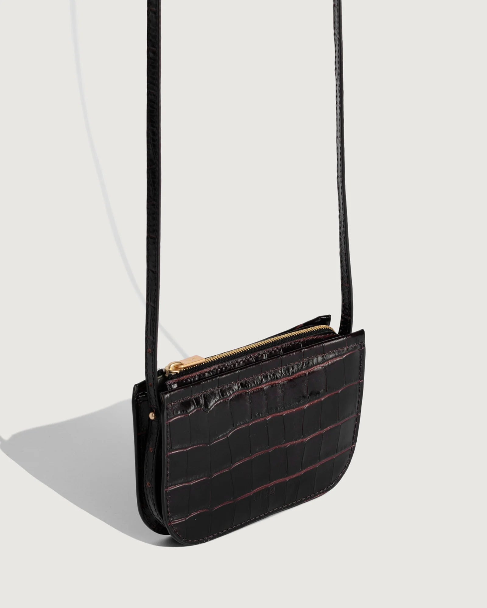 Yu Mei | Mini Vi Pouch | Sienna Croc | Palm Boutique